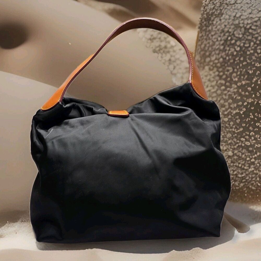 Dooney and Bourke Nylon Logo Lock Black w Dust Bag Never Used - Picture 3 of 16